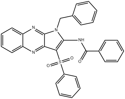N-[3-(benzenesulfonyl)-1-benzylpyrrolo[3,2-b]quinoxalin-2-yl]benzamide Structural