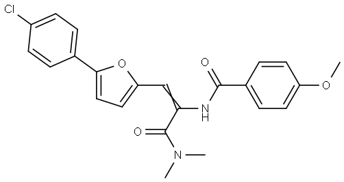 N-[(E)-1-[5-(4-chlorophenyl)furan-2-yl]-3-(dimethylamino)-3-oxoprop-1-en-2-yl]-4-methoxybenzamide Structural
