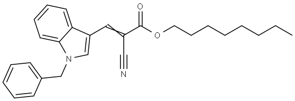 octyl (E)-3-(1-benzylindol-3-yl)-2-cyanoprop-2-enoate Structural