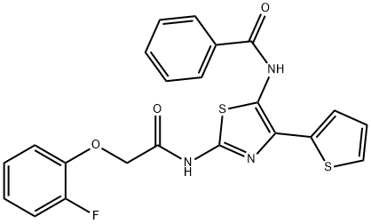 N-[2-[[2-(2-fluorophenoxy)acetyl]amino]-4-thiophen-2-yl-1,3-thiazol-5-yl]benzamide Structural