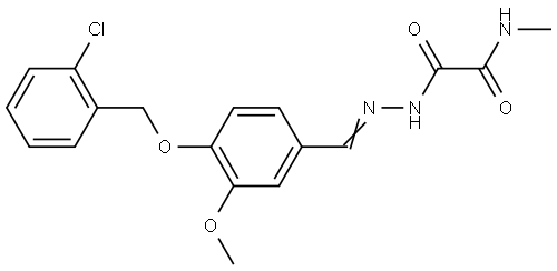 N'-[(E)-[4-[(2-chlorophenyl)methoxy]-3-methoxyphenyl]methylideneamino]-N-methyloxamide Structural