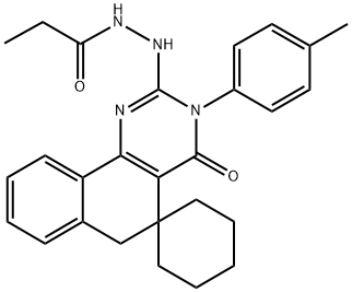 N'-[3-(4-methylphenyl)-4-oxospiro[6H-benzo[h]quinazoline-5,1'-cyclohexane]-2-yl]propanehydrazide Structural