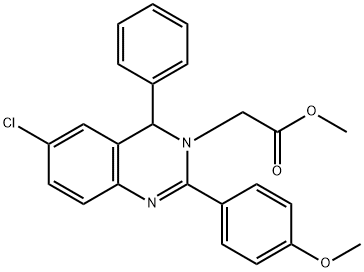 methyl 2-[6-chloro-2-(4-methoxyphenyl)-4-phenyl-4H-quinazolin-3-yl]acetate Structural