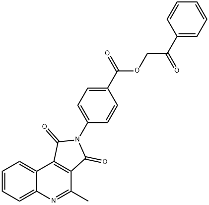phenacyl 4-(4-methyl-1,3-dioxopyrrolo[3,4-c]quinolin-2-yl)benzoate Structural