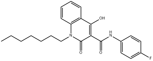 N-(4-fluorophenyl)-1-heptyl-4-hydroxy-2-oxoquinoline-3-carboxamide Structural
