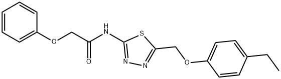 N-[5-[(4-ethylphenoxy)methyl]-1,3,4-thiadiazol-2-yl]-2-phenoxyacetamide Structural