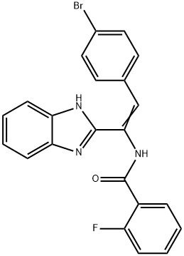 N-[(E)-1-(1H-benzimidazol-2-yl)-2-(4-bromophenyl)ethenyl]-2-fluorobenzamide Structural