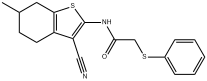 N-(3-cyano-6-methyl-4,5,6,7-tetrahydro-1-benzothiophen-2-yl)-2-phenylsulfanylacetamide Structural