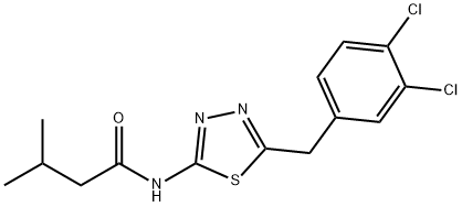 N-[5-[(3,4-dichlorophenyl)methyl]-1,3,4-thiadiazol-2-yl]-3-methylbutanamide Structural