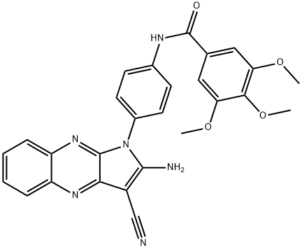 N-[4-(2-amino-3-cyanopyrrolo[3,2-b]quinoxalin-1-yl)phenyl]-3,4,5-trimethoxybenzamide Structural