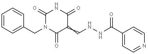 N'-[(E)-(1-benzyl-2,4,6-trioxo-1,3-diazinan-5-ylidene)methyl]pyridine-4-carbohydrazide Structural