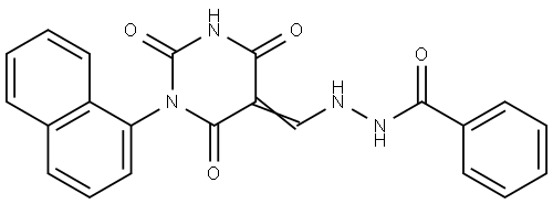 N'-[(E)-(1-naphthalen-1-yl-2,4,6-trioxo-1,3-diazinan-5-ylidene)methyl]benzohydrazide Structural