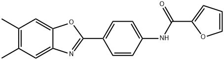N-[4-(5,6-dimethyl-1,3-benzoxazol-2-yl)phenyl]furan-2-carboxamide Structural