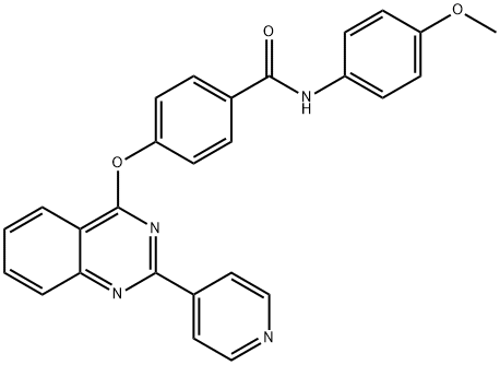 N-(4-methoxyphenyl)-4-(2-pyridin-4-ylquinazolin-4-yl)oxybenzamide Structural