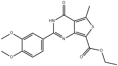 ethyl 2-(3,4-dimethoxyphenyl)-5-methyl-4-oxo-1H-thieno[3,4-d]pyrimidine-7-carboxylate Structural