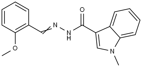 N-[(E)-(2-methoxyphenyl)methylideneamino]-1-methylindole-3-carboxamide Structural
