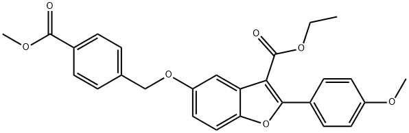 ethyl 5-[(4-methoxycarbonylphenyl)methoxy]-2-(4-methoxyphenyl)-1-benzofuran-3-carboxylate Structural