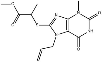 methyl 2-(3-methyl-2,6-dioxo-7-prop-2-enylpurin-8-yl)sulfanylpropanoate Structural
