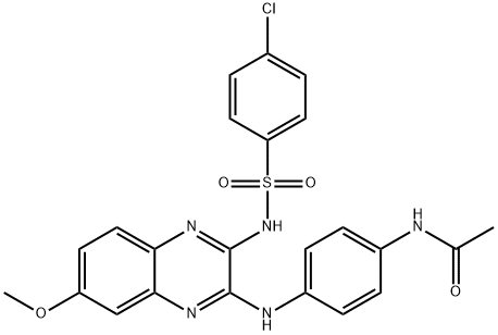 N-[4-[[3-[(4-chlorophenyl)sulfonylamino]-7-methoxyquinoxalin-2-yl]amino]phenyl]acetamide Structural