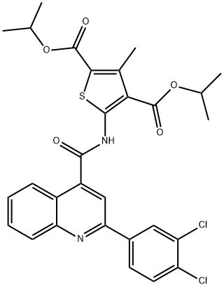 dipropan-2-yl 5-[[2-(3,4-dichlorophenyl)quinoline-4-carbonyl]amino]-3-methylthiophene-2,4-dicarboxylate Structural