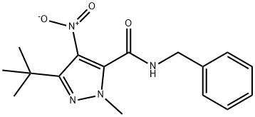 N-benzyl-5-tert-butyl-2-methyl-4-nitropyrazole-3-carboxamide Structural