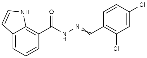N-[(E)-(2,4-dichlorophenyl)methylideneamino]-1H-indole-7-carboxamide Structural