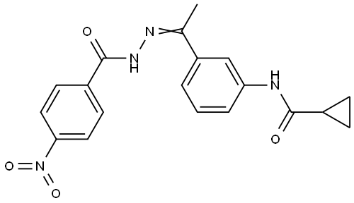 N-[(Z)-1-[3-(cyclopropanecarbonylamino)phenyl]ethylideneamino]-4-nitrobenzamide Structural