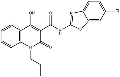N-(6-chloro-1,3-benzothiazol-2-yl)-4-hydroxy-2-oxo-1-propylquinoline-3-carboxamide Structural