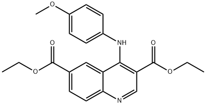 diethyl 4-(4-methoxyanilino)quinoline-3,6-dicarboxylate Structural