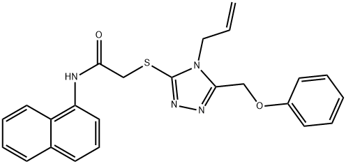 N-naphthalen-1-yl-2-[[5-(phenoxymethyl)-4-prop-2-enyl-1,2,4-triazol-3-yl]sulfanyl]acetamide Structural