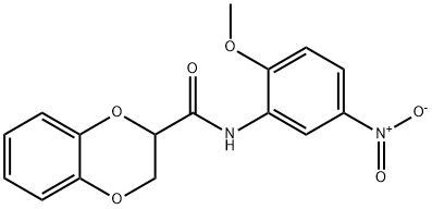 N-(2-methoxy-5-nitrophenyl)-2,3-dihydro-1,4-benzodioxine-3-carboxamide Structural