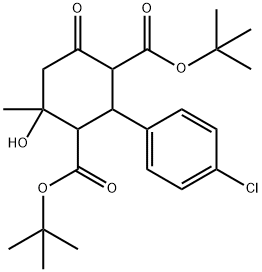 ditert-butyl 2-(4-chlorophenyl)-4-hydroxy-4-methyl-6-oxocyclohexane-1,3-dicarboxylate Structural