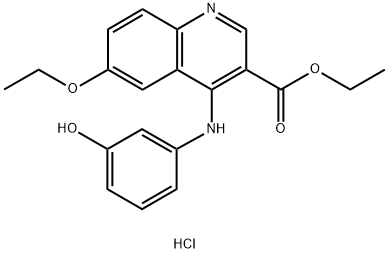ethyl 6-ethoxy-4-(3-hydroxyanilino)quinolin-1-ium-3-carboxylate chloride Structural