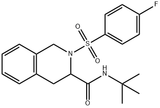 N-tert-butyl-2-(4-fluorophenyl)sulfonyl-3,4-dihydro-1H-isoquinoline-3-carboxamide Structural