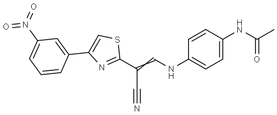 N-[4-[[(E)-2-cyano-2-[4-(3-nitrophenyl)-1,3-thiazol-2-yl]ethenyl]amino]phenyl]acetamide Structural