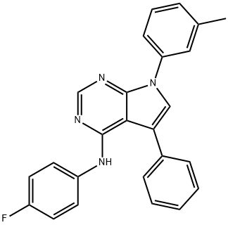 N-(4-fluorophenyl)-7-(3-methylphenyl)-5-phenylpyrrolo[2,3-d]pyrimidin-4-amine Structural