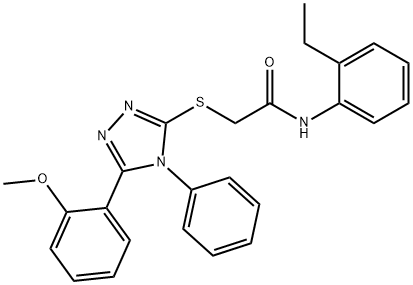 N-(2-ethylphenyl)-2-[[5-(2-methoxyphenyl)-4-phenyl-1,2,4-triazol-3-yl]sulfanyl]acetamide Structural