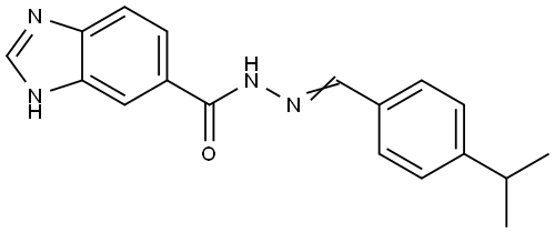 N-[(E)-(4-propan-2-ylphenyl)methylideneamino]-3H-benzimidazole-5-carboxamide Structural