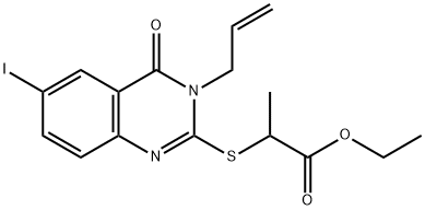 ethyl 2-(6-iodo-4-oxo-3-prop-2-enylquinazolin-2-yl)sulfanylpropanoate Structural