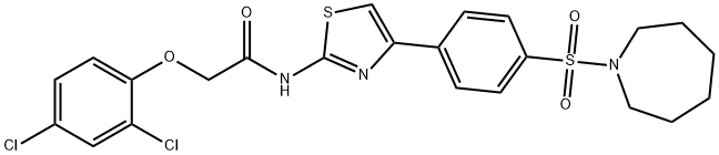 N-[4-[4-(azepan-1-ylsulfonyl)phenyl]-1,3-thiazol-2-yl]-2-(2,4-dichlorophenoxy)acetamide Structural