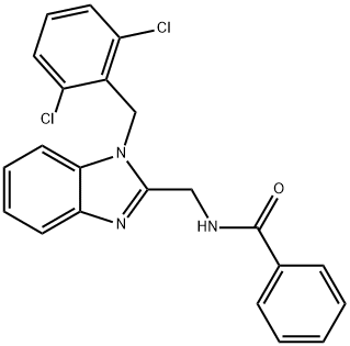 N-[[1-[(2,6-dichlorophenyl)methyl]benzimidazol-2-yl]methyl]benzamide Structural