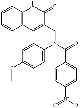 N-(4-methoxyphenyl)-4-nitro-N-[(2-oxo-1H-quinolin-3-yl)methyl]benzamide Structural