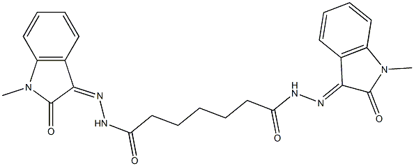 N-[(Z)-(1-methyl-2-oxoindol-3-ylidene)amino]-N'-[(E)-(1-methyl-2-oxoindol-3-ylidene)amino]heptanediamide Structural