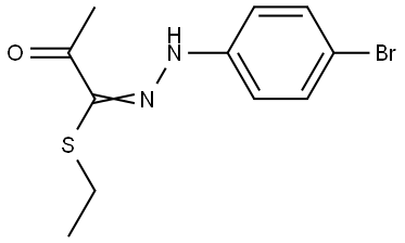 ethyl (1E)-N-(4-bromoanilino)-2-oxopropanimidothioate Structural