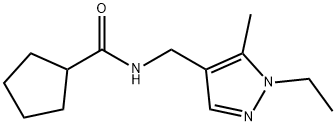 N-[(1-ethyl-5-methylpyrazol-4-yl)methyl]cyclopentanecarboxamide Structural