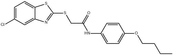 N-(4-butoxyphenyl)-2-[(5-chloro-1,3-benzothiazol-2-yl)sulfanyl]acetamide Structural