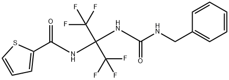 N-[2-(benzylcarbamoylamino)-1,1,1,3,3,3-hexafluoropropan-2-yl]thiophene-2-carboxamide Structural