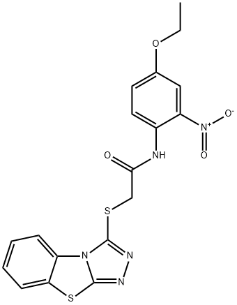 N-(4-ethoxy-2-nitrophenyl)-2-([1,2,4]triazolo[3,4-b][1,3]benzothiazol-1-ylsulfanyl)acetamide Structural