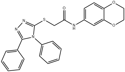 N-(2,3-dihydro-1,4-benzodioxin-6-yl)-2-[(4,5-diphenyl-1,2,4-triazol-3-yl)sulfanyl]acetamide Structural