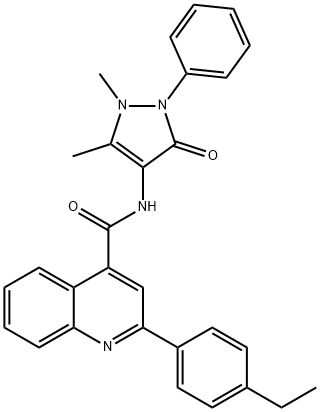 N-(1,5-dimethyl-3-oxo-2-phenylpyrazol-4-yl)-2-(4-ethylphenyl)quinoline-4-carboxamide Structural